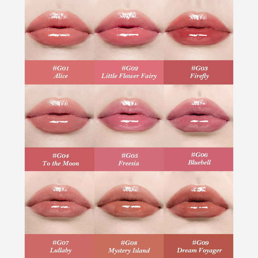 Flower Knows Midsummer Fairytales Lip Lacquer – Glowy Hydrating Tint, Vegan & Cruelty-Free, 0.17 Fl Oz (G02 Little Flower Fairy)