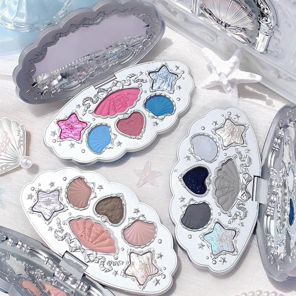 Flower Knows Shell's Jewel 6-Color Makeup Palette - Deep Sea Smoke Grey