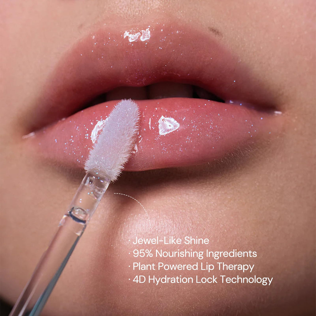 Flower Knows Shell's Jewel Nourishing Lip Glaze | Hydrating Hyaluronic Lip Gloss (0.16 oz) Coral Conch P09