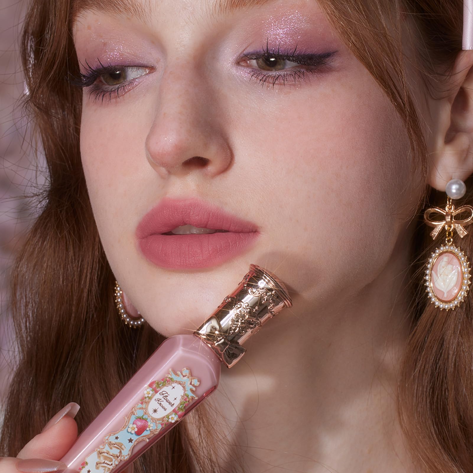 Flower Knows Strawberry Rococo Cloud Lip Cream – Long-Lasting Soft Pink Matte Lipstick (0.12 fl oz)