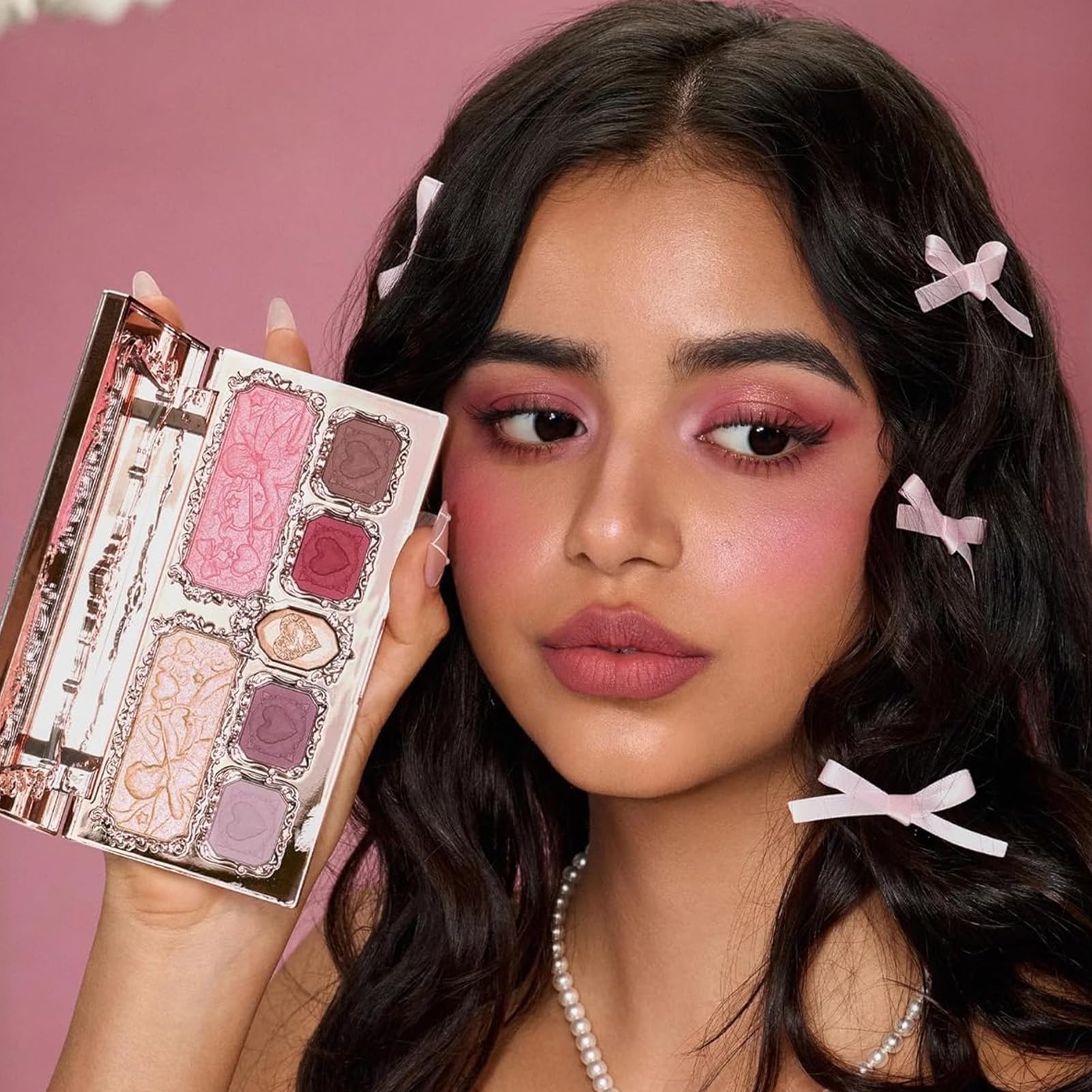 Flower Knows Strawberry Cupid Palette – Pink Matte & Shimmer 7-Shade Makeup Palette