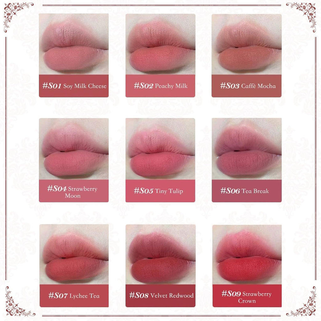 Flower Knows Strawberry Rococo Cloud Lip Cream – Long-Lasting Rosy Coral Matte Lipstick