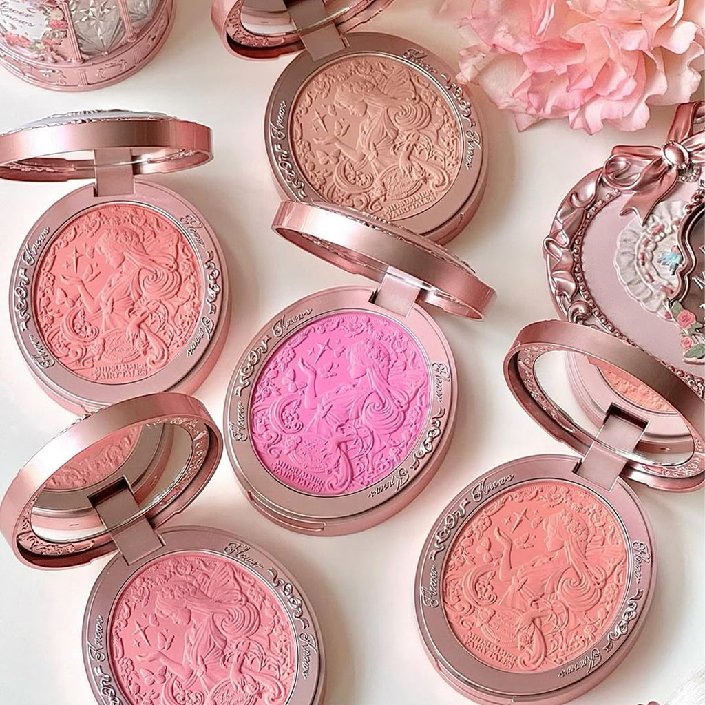 Flower Knows Midsummer Fairytales Velvet Embossed Blush – Summer Blossom 04 Tangerine
