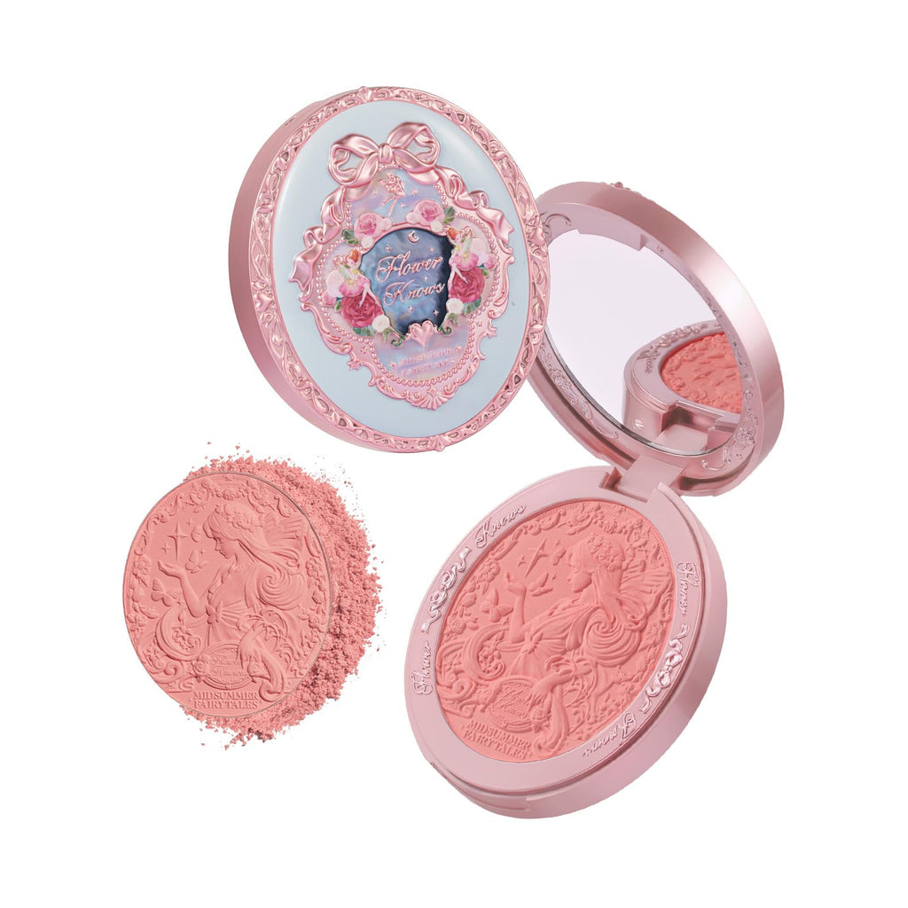 Flower Knows Midsummer Fairytales Velvet Embossed Blush – Summer Blossom 04 Tangerine