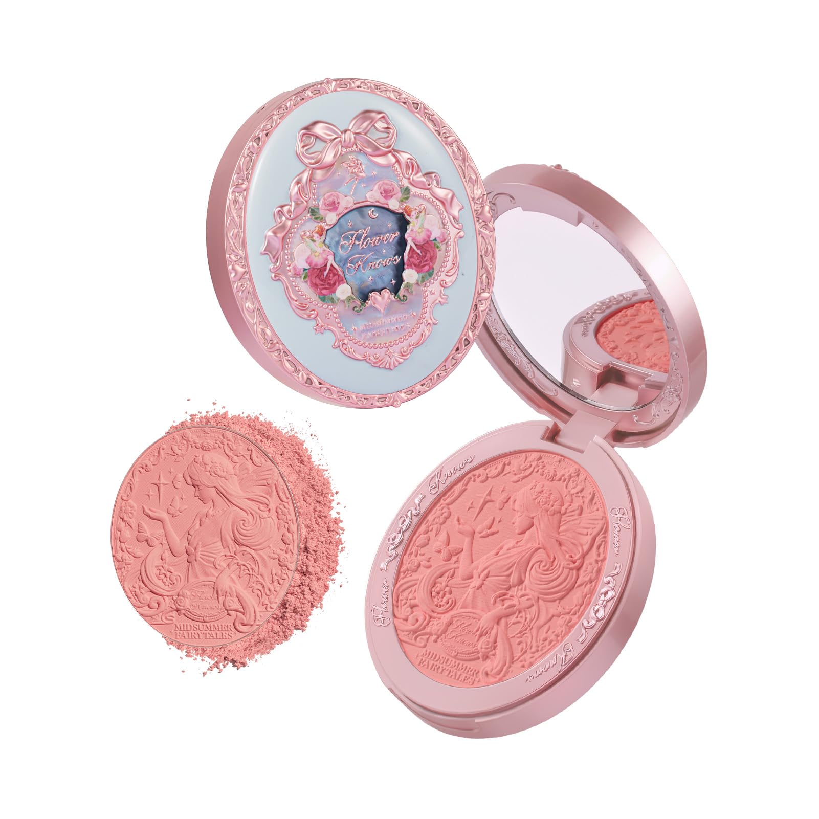 Flower Knows Midsummer Fairytales Velvet Embossed Blush – Summer Blossom 04 Tangerine
