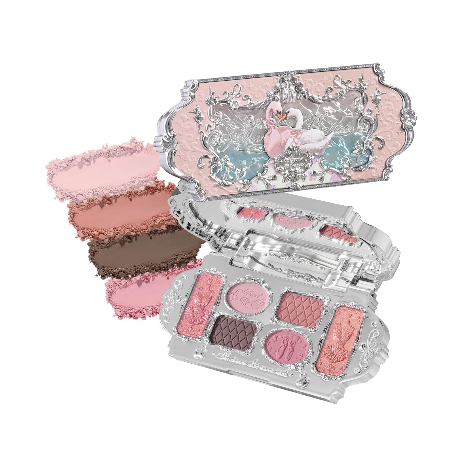 Flower Knows Swan Ballet Palette – 6-Color Soft Pink Face Makeup (0.23 oz)