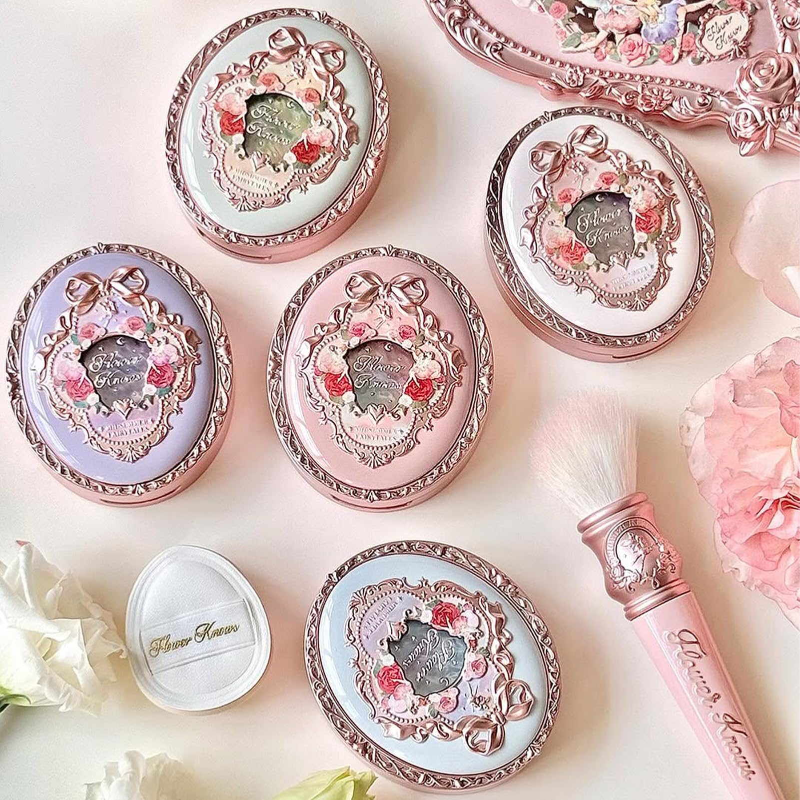 Flower Knows Midsummer Fairytales Velvet Embossed Blush – Summer Blossom 04 Tangerine