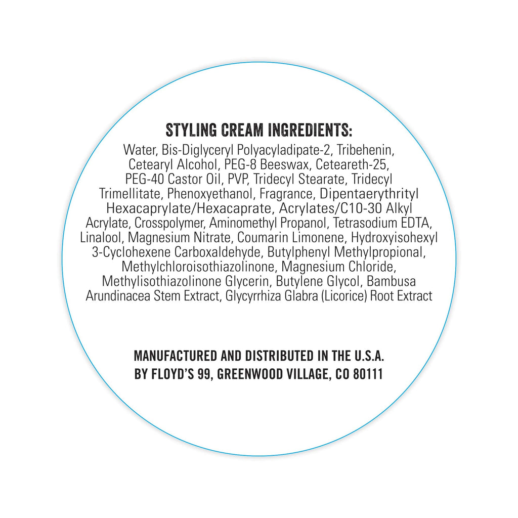 Floyd's 99 Grooming Styling Cream – Lightweight Texture, Soft Hold & Natural Shine