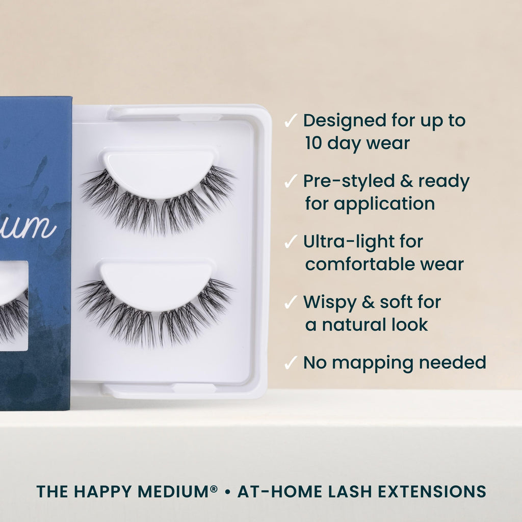 FlutterHabit The Happy Medium Lashes – 2 Sets, Up to 10 Days, Doll-Eyed Look