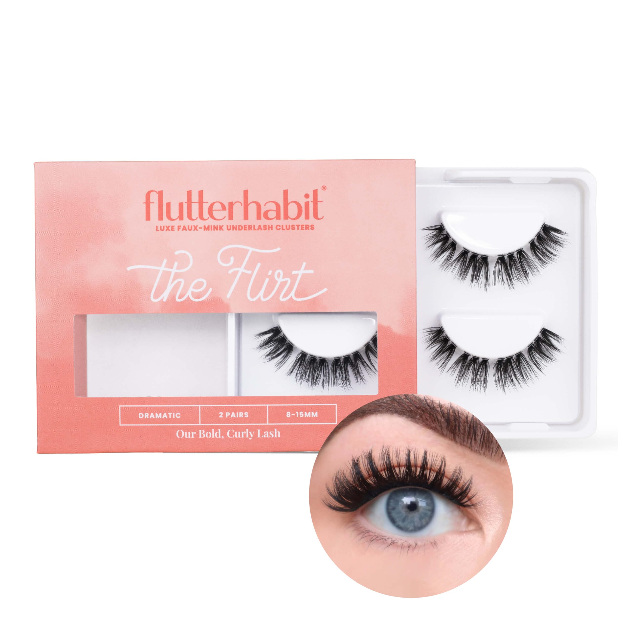 FlutterHabit The Flirt Lashes – 2 Sets of DIY Cat Eye Lash Extensions | Up to 10 Days Wear