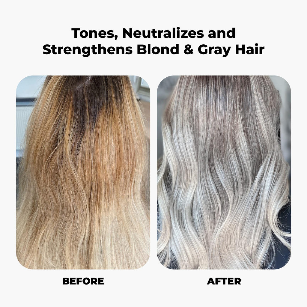 FLUX UP Purple Shampoo & Conditioner – Blonde & Silver Hair Toner, Anti-Brass, Sulfate Free (8 oz)