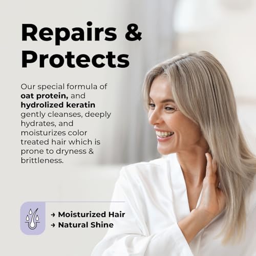 FLUX UP Purple Shampoo & Conditioner – Blonde & Silver Hair Toner, Anti-Brass, Sulfate Free (8 oz)