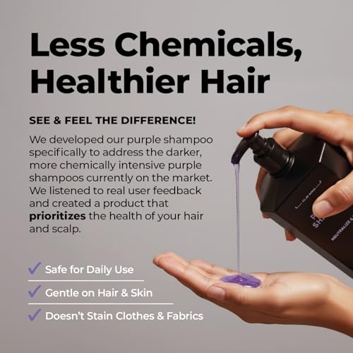 FLUX UP Purple Shampoo & Conditioner – Blonde & Silver Hair Toner, Anti-Brass, Sulfate Free (8 oz)