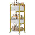 Flycity 5-Tier Rolling Makeup Cart with Drawers – Gold Vanity Organizer on Wheels