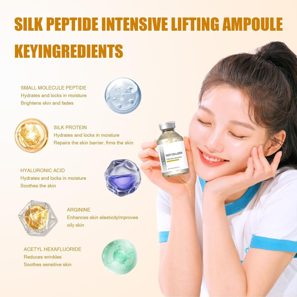 Fneute Silk Peptide Intensive Lifting Ampoule | Moisturizes, Firms & Lifts | Korean Anti-Aging Facial Essence 50ml