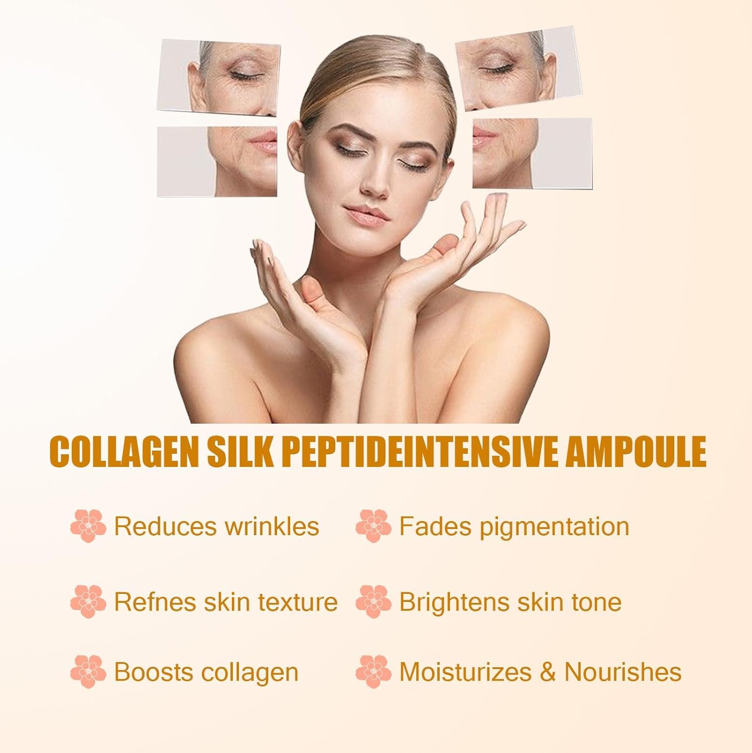 Fneute Silk Peptide Intensive Lifting Ampoule | Moisturizes, Firms & Lifts | Korean Anti-Aging Facial Essence 50ml