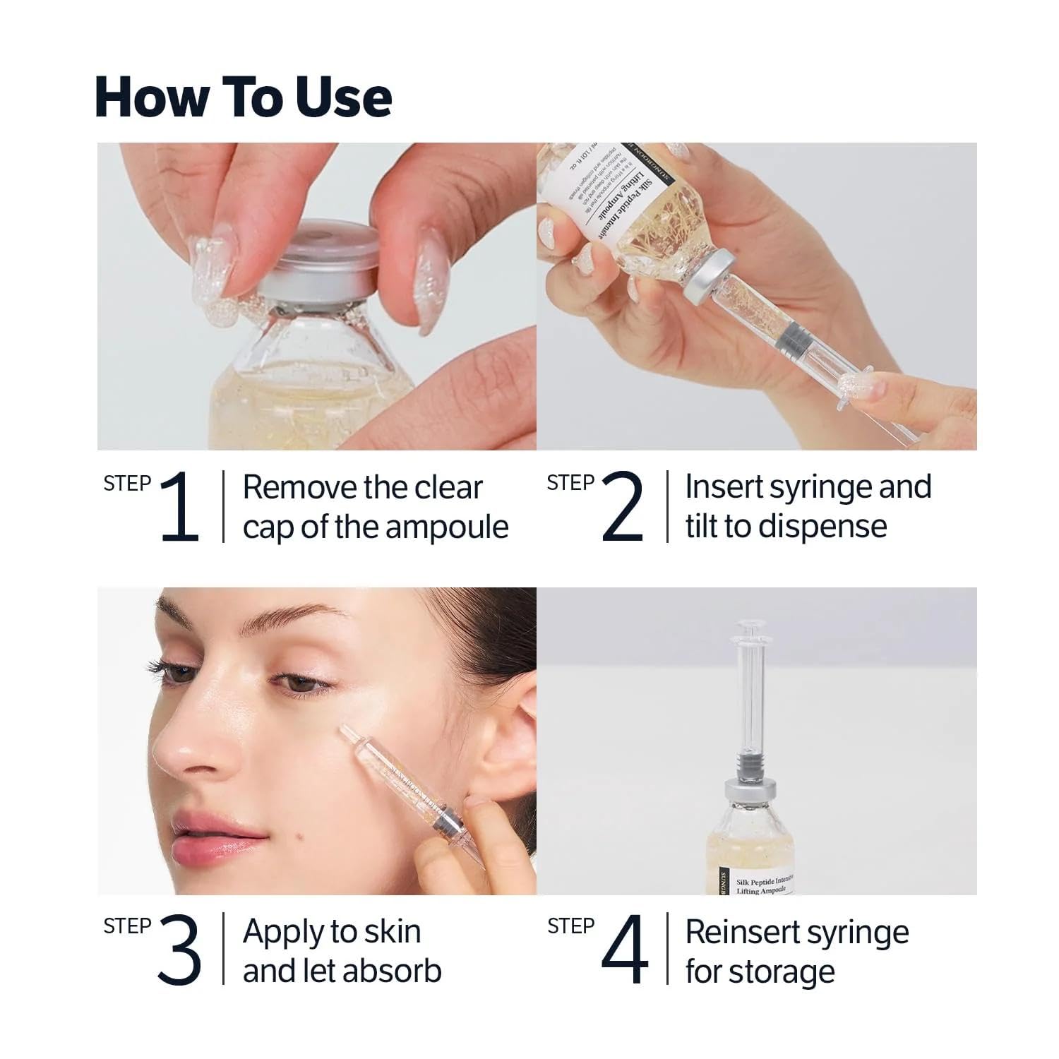 Fneute Silk Peptide Intensive Lifting Ampoule | Moisturizes, Firms & Lifts | Korean Anti-Aging Facial Essence 50ml