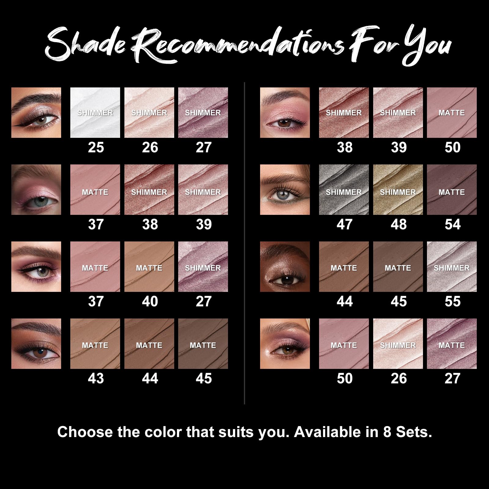 FOCALLURE 3-Pcs 2-in-1 Eyeshadow & Eyeliner Pen – Shimmer Eye Shadow Pencil FA38-11116-123