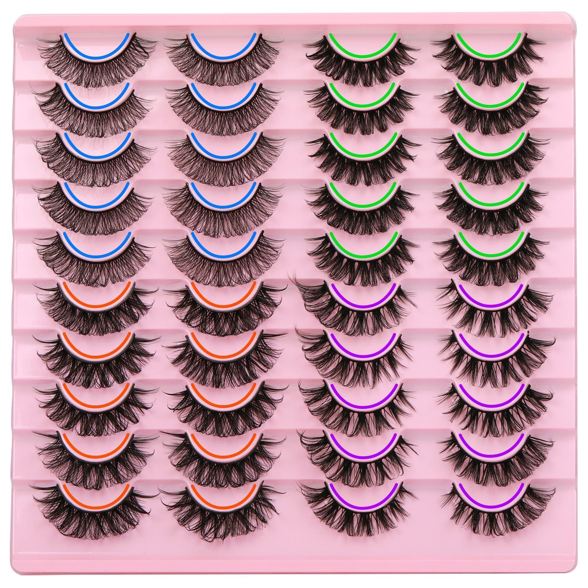 Focipeysa False Lashes Natural Look 14-17mm | 4 Styles Mixed Volume 20 Pairs