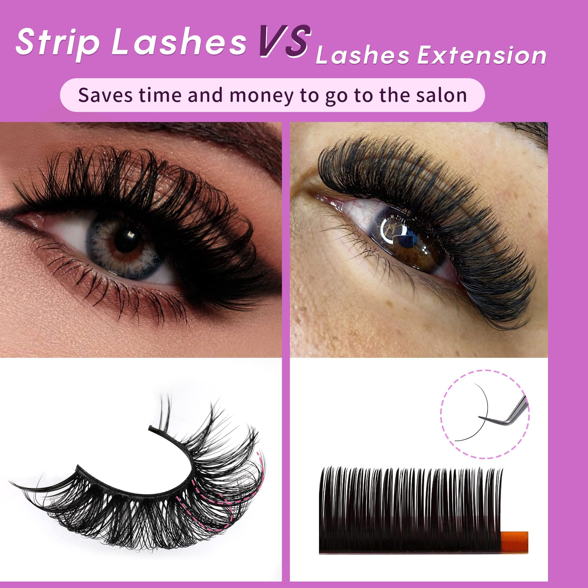 Focipeysa False Lashes Natural Look 14-17mm | 4 Styles Mixed Volume 20 Pairs