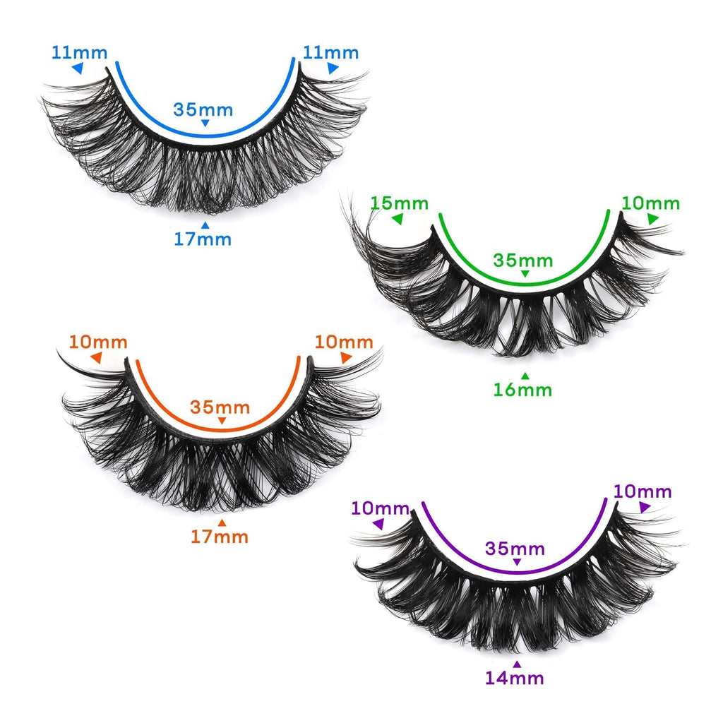 Focipeysa False Lashes Natural Look 14-17mm | 4 Styles Mixed Volume 20 Pairs