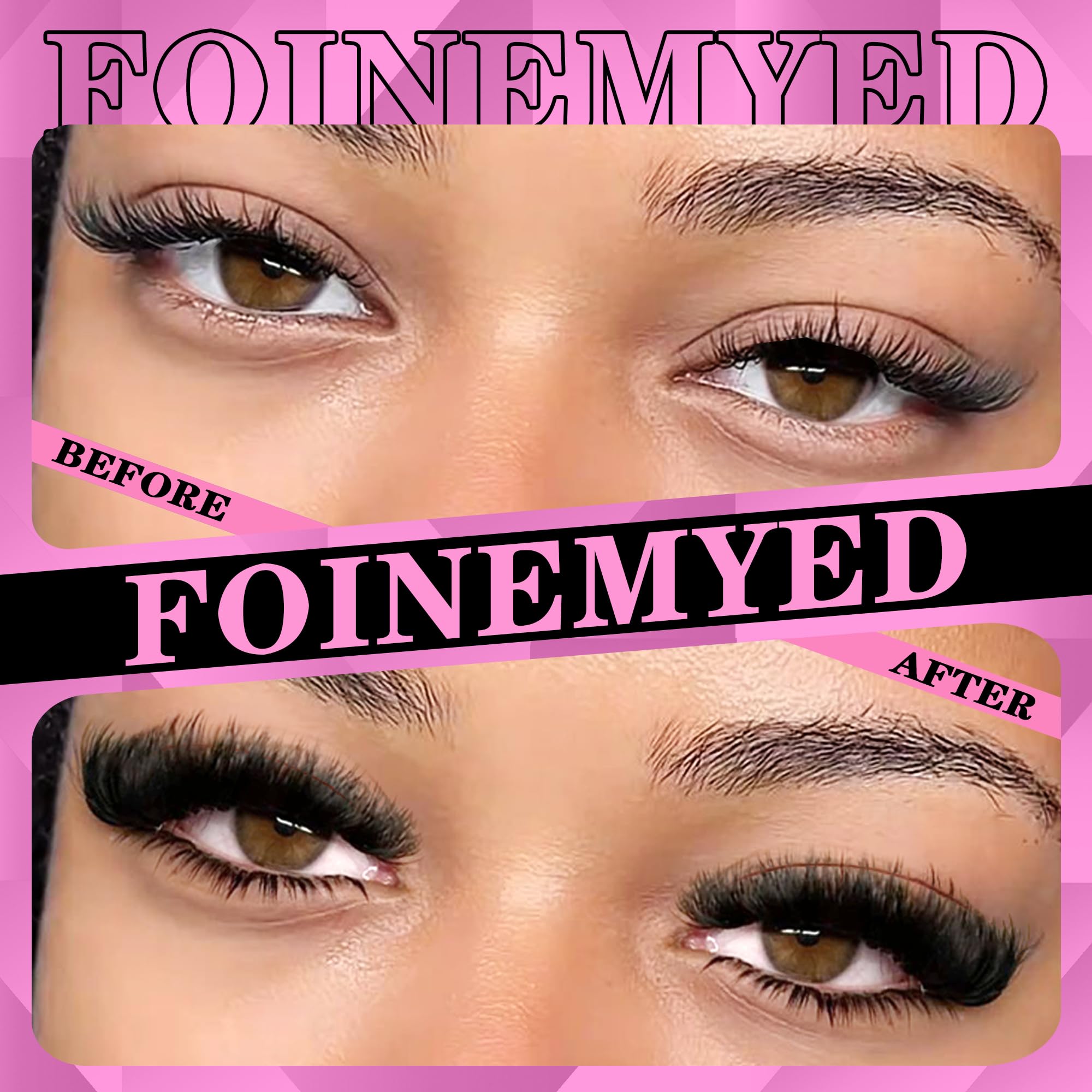 FOINEMYED Lash Clusters Kit 330Pcs, 200D Mega Volume Lashes, 12-22mm, DIY Lash Extensions