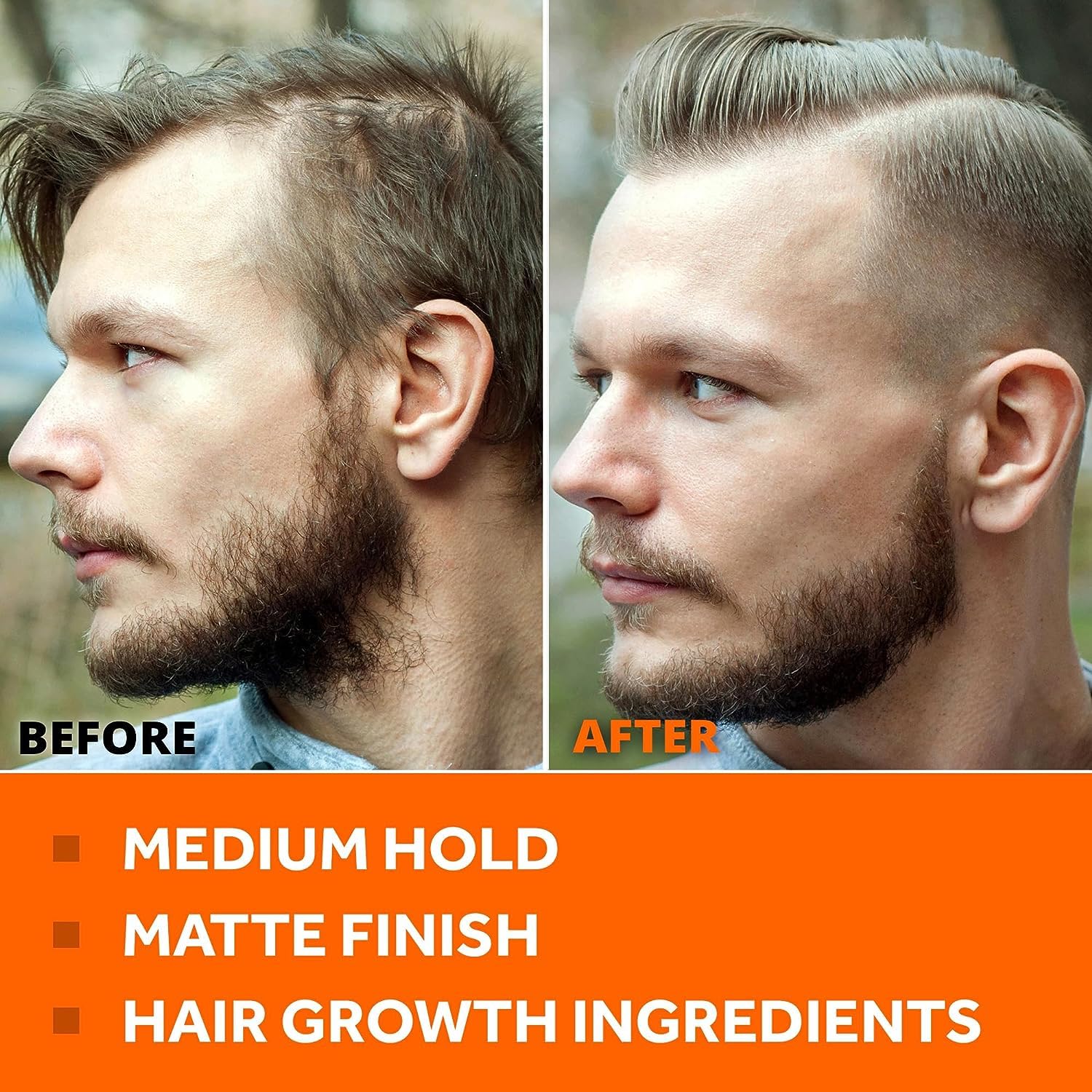 FOLLICLE BOOSTER Thickening Pomade – 2-Pack, Medium Hold, Water-Based, Matte Finish