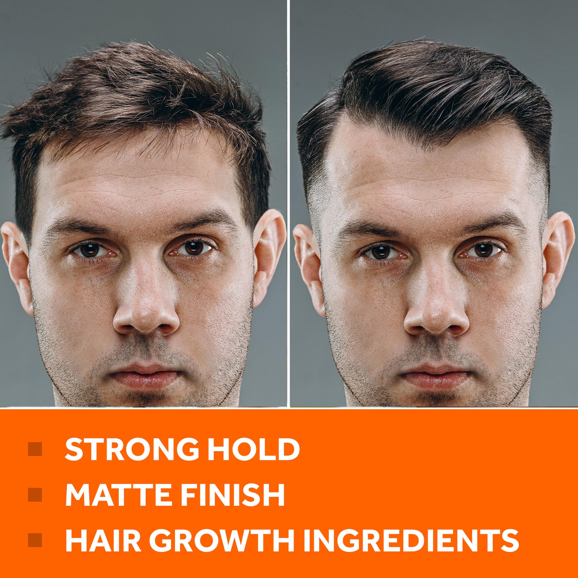FOLLICLE BOOSTER Thickening Water-Based Pomade – 2-Pack, Strong Hold, Matte Finish, Infused with Biotin & Caffeine