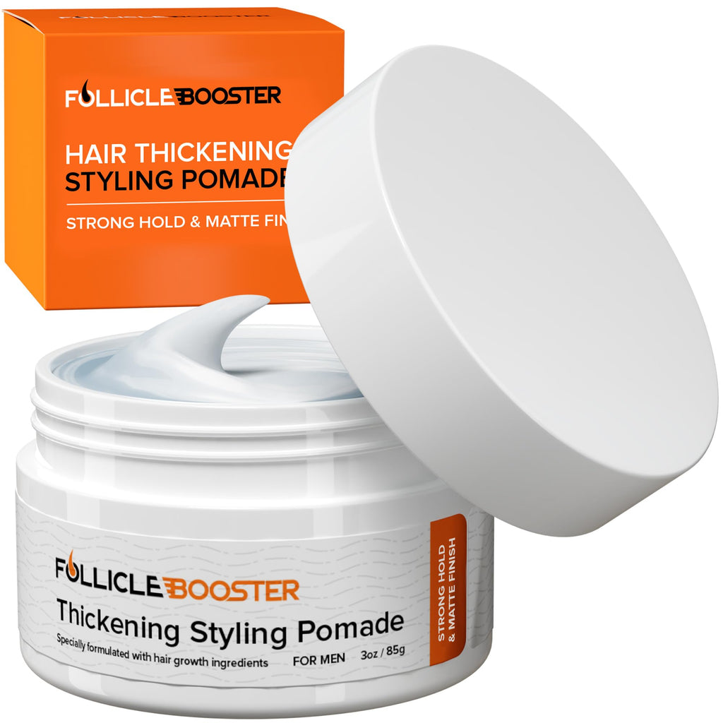 FOLLICLE BOOSTER Thickening Pomade – Strong Hold, Water-Based, Matte Finish for Men
