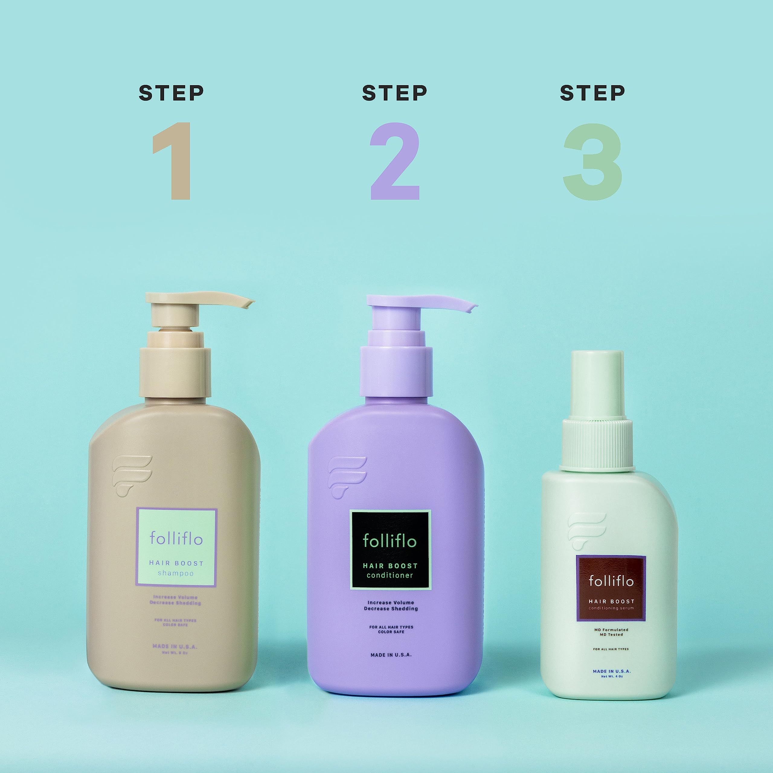 Folliflo Hair Boost Shampoo – Thicker-Looking Hair, Gentle Daily Cleanse (Up to 90 Day Supply)