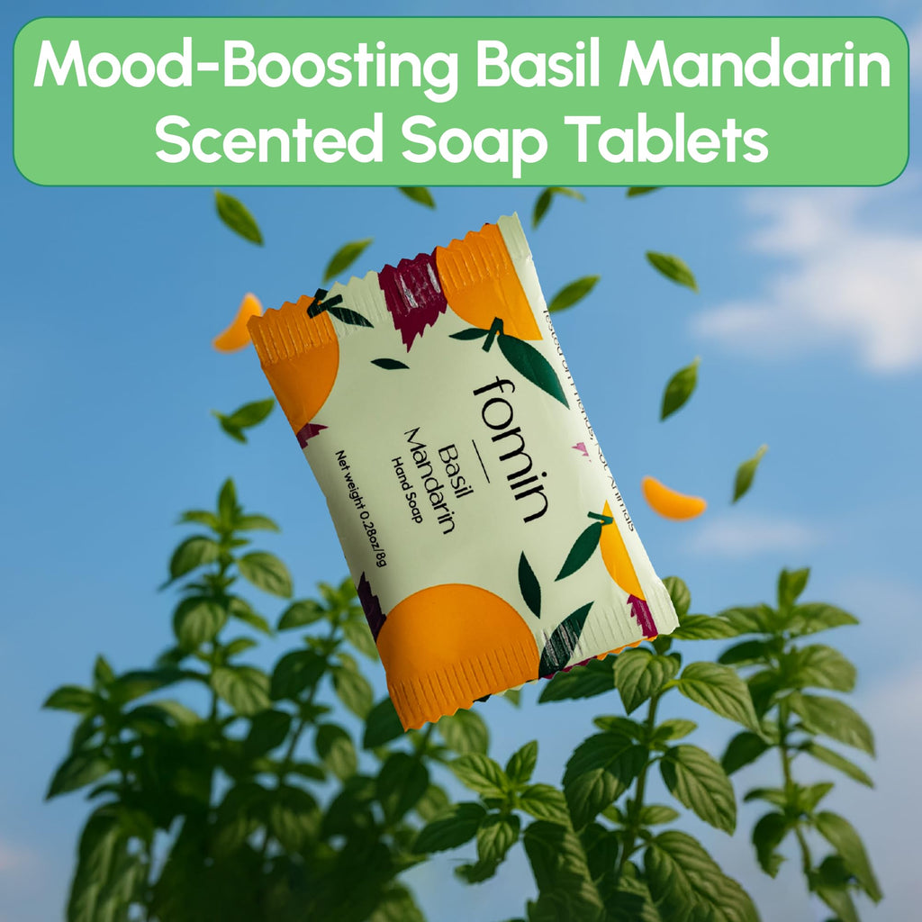 FOMIN Basil Mandarin Foaming Hand Soap Refills (16 Tablets) - 128 oz Total