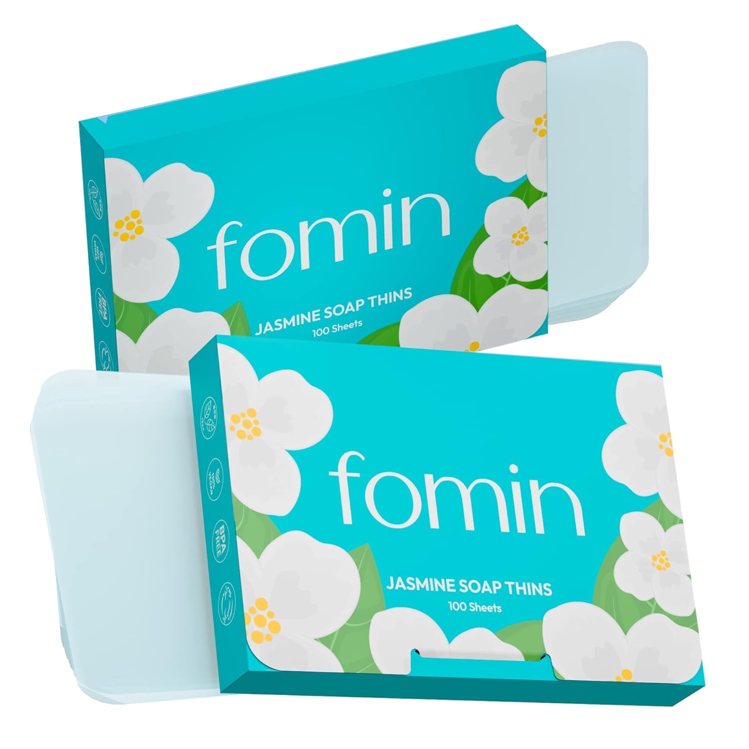 FOMIN Jasmine Antibacterial Paper Soap Sheets – Portable 200 Sheets
