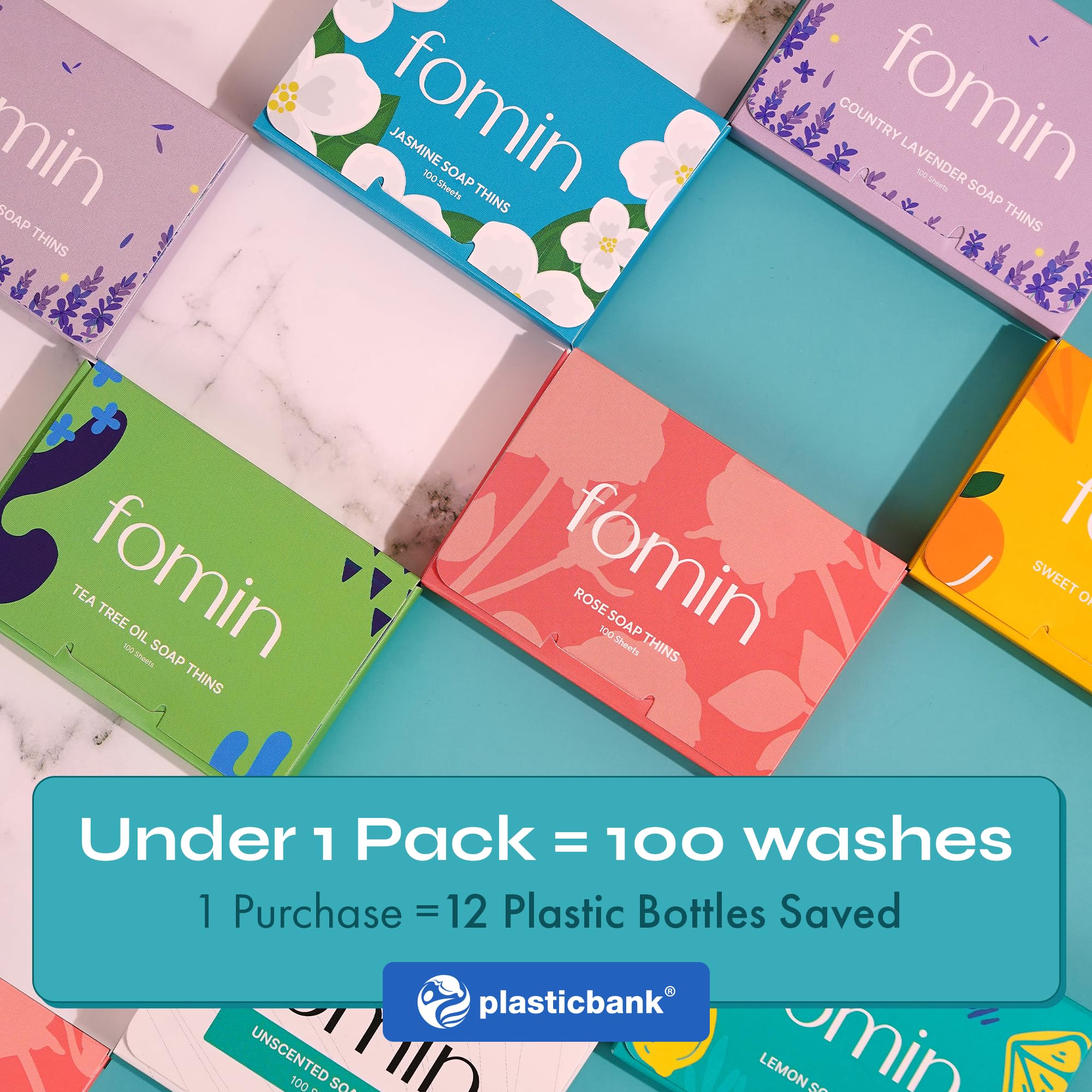 FOMIN Antibacterial Paper Soap Sheets – Rose (200 Sheets) Portable Travel Hand Washing