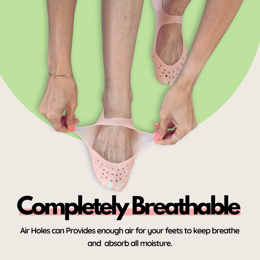 FOOTINSOLE.COM Moisturizing Gel Socks – Hydration for Dry Feet (Small, 3 Pairs)