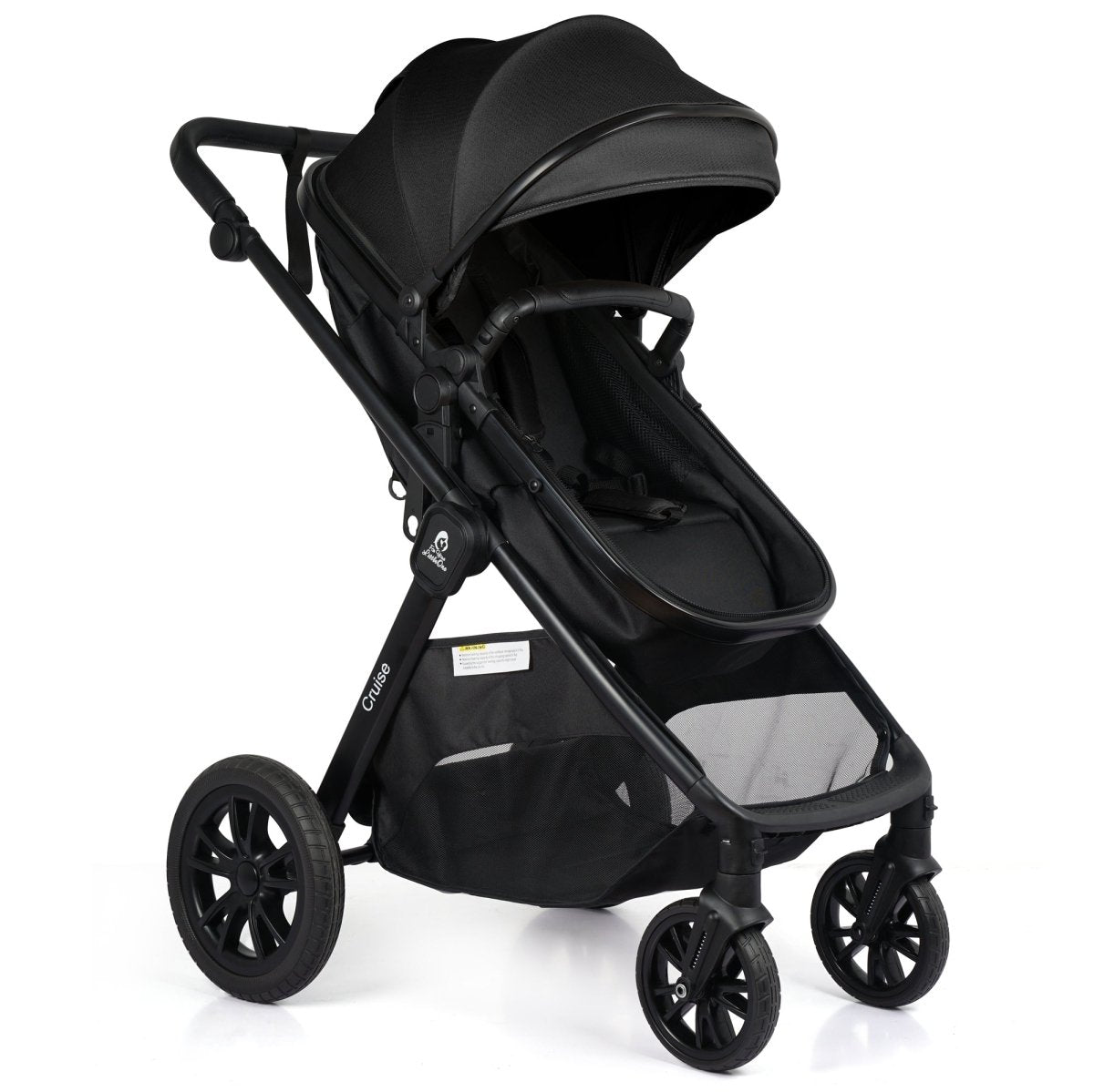 For Your Little One Cruise 3 In 1 Travel System With Car Seat And ISOFIX Base - Eclipse Black (Free Cupholder / Seat Liner Included!)