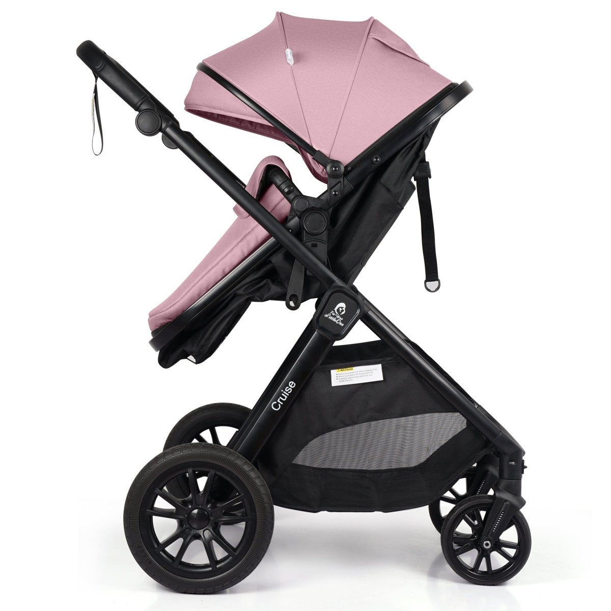 For Your Little One Cruise 3 In 1 Travel System With Car Seat And ISOFIX Base - Blush Rose (Free Cupholder And Seat Liner Included!)