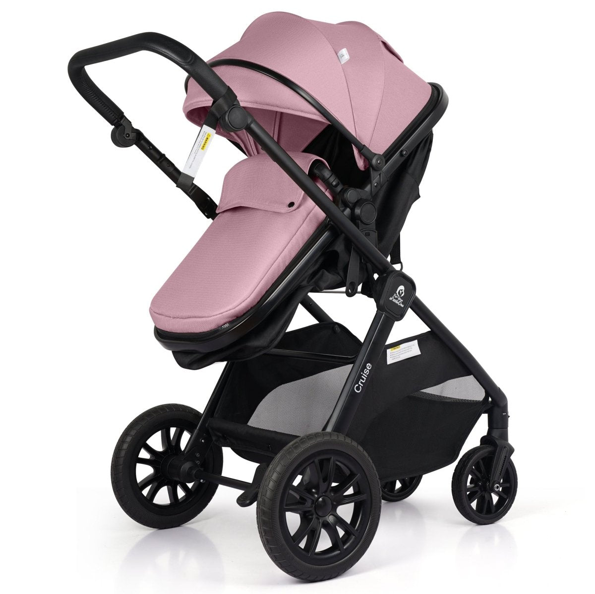 For Your Little One Cruise 3 In 1 Travel System With Car Seat And ISOFIX Base - Blush Rose (Free Cupholder And Seat Liner Included!)