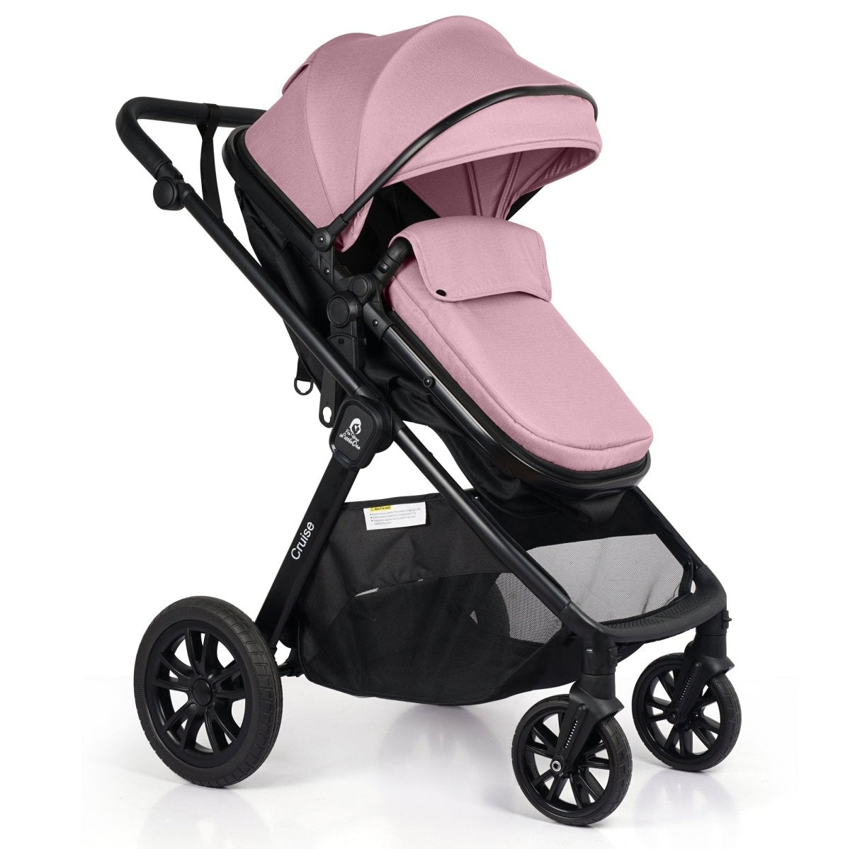 For Your Little One Cruise 3 In 1 Travel System With Car Seat And ISOFIX Base - Blush Rose (Free Cupholder And Seat Liner Included!)
