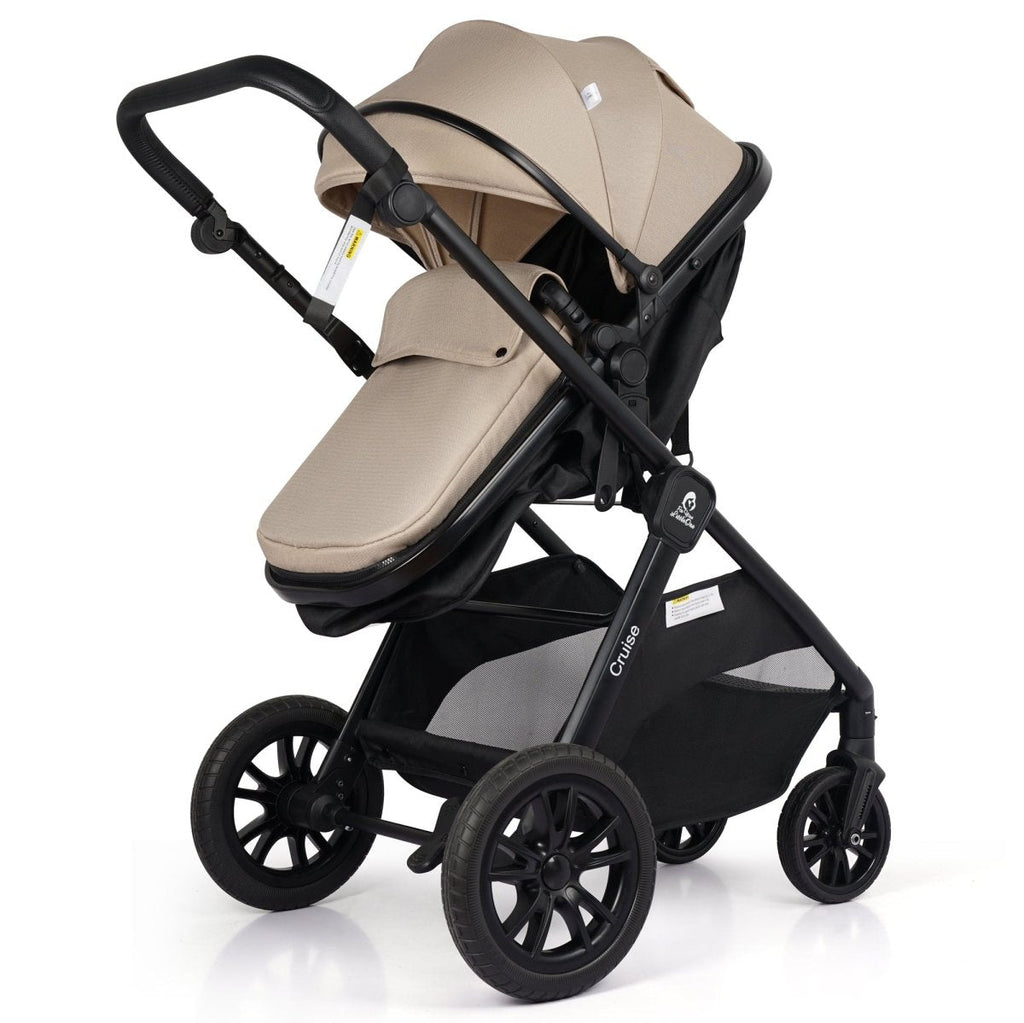 For Your Little One Cruise 3 In 1 Travel System With Car Seat - Dune Beige (Free Cupholder And Seat Liner Included!)