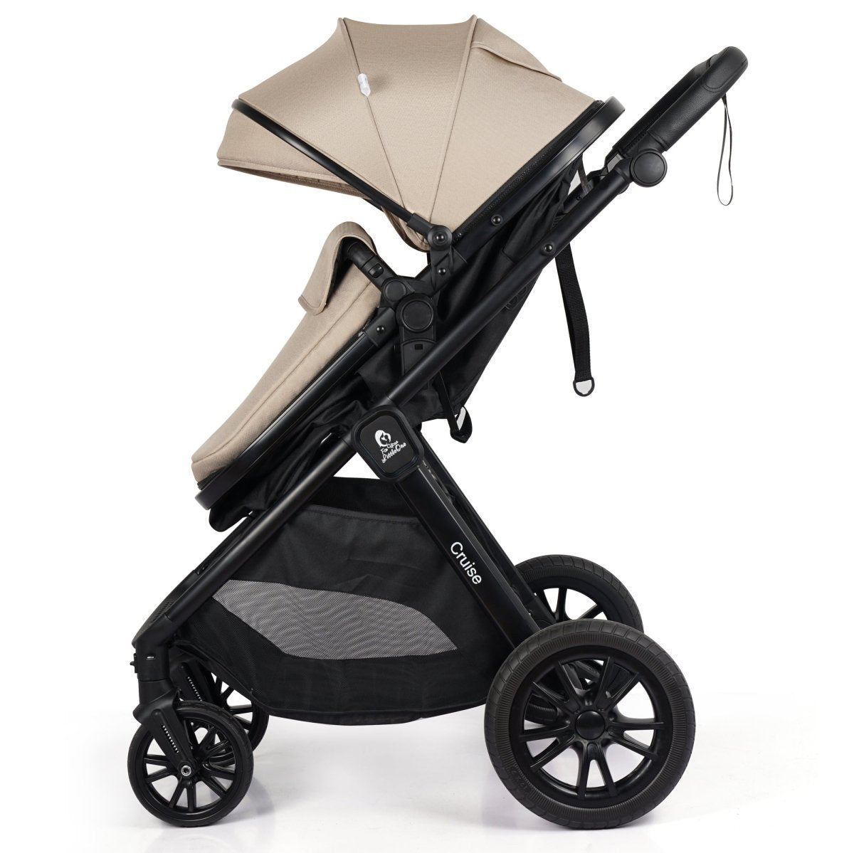 For Your Little One Cruise 3 In 1 Travel System With Car Seat And ISOFIX Base - Dune Beige (Free Cupholder And Seat Liner Included!)