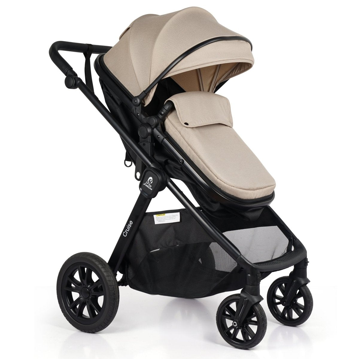 For Your Little One Cruise 3 In 1 Travel System With Car Seat And ISOFIX Base - Dune Beige (Free Cupholder And Seat Liner Included!)
