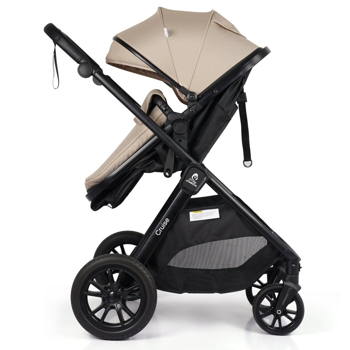For Your Little One Cruise 3 In 1 Travel System With Car Seat And ISOFIX Base - Dune Beige (Free Cupholder And Seat Liner Included!)