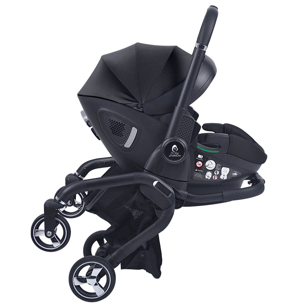 For Your Little One Qubi Infant Car Seat Stroller 7 Piece Bundle - Eclipse Black