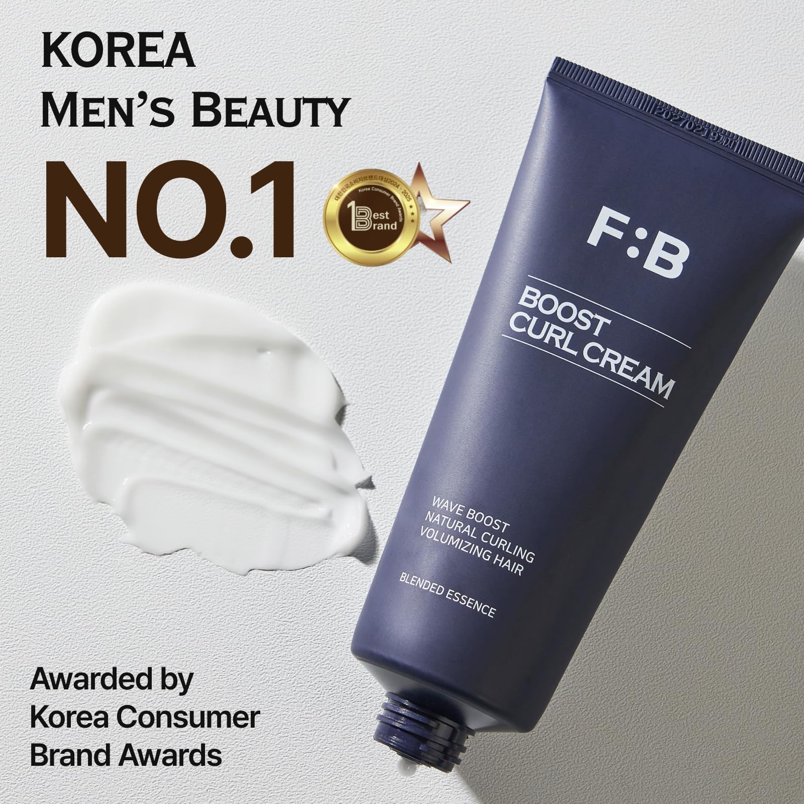 FORBEAUT Boost Curl Cream – Award-Winning Keratin & Grain Curl Cream for Men, Bouncy Waves & Strong Hold, 150ml