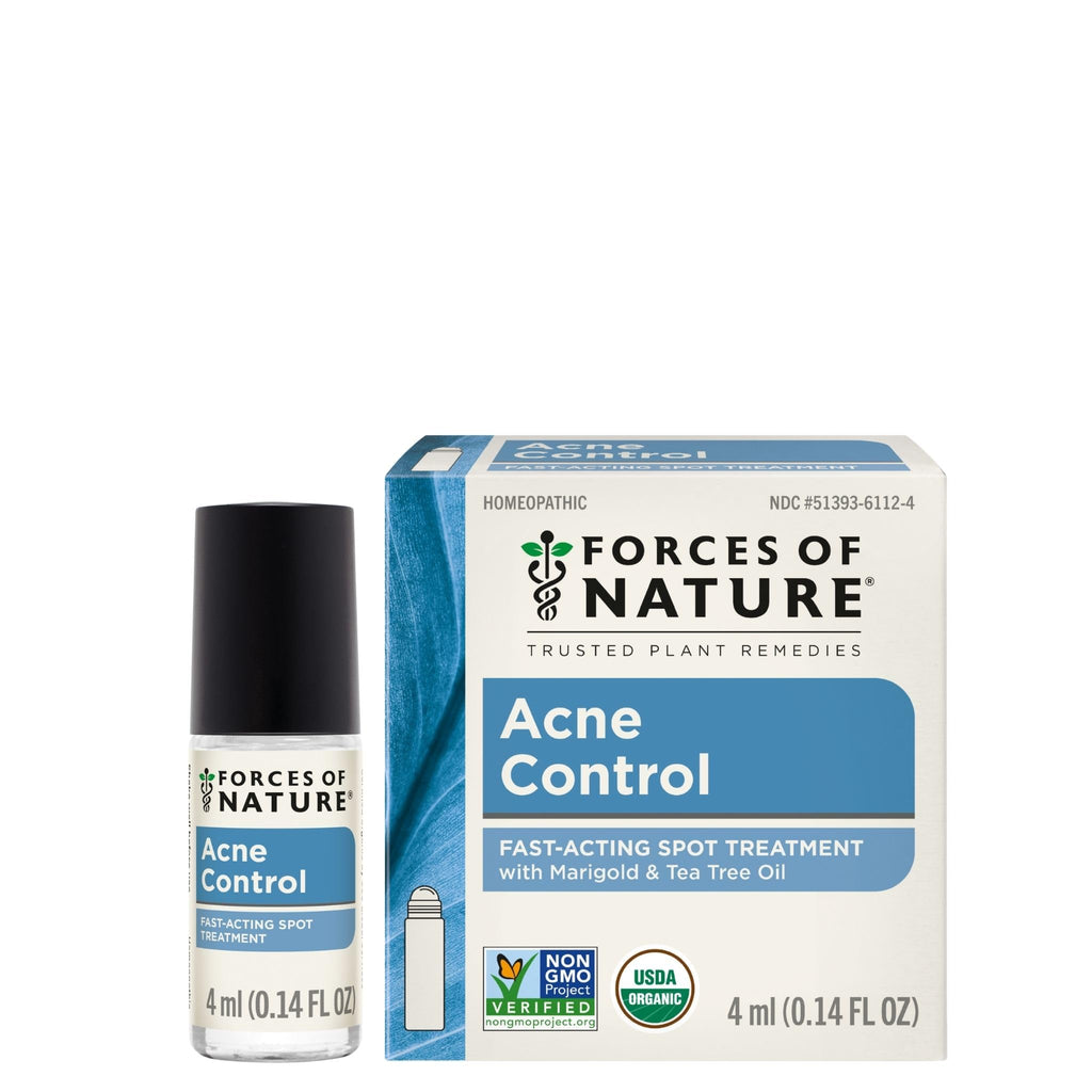 Forces of Nature Acne Treatment – Natural, Organic, Cruelty-Free Rollerball (0.14 oz / 4 ml)