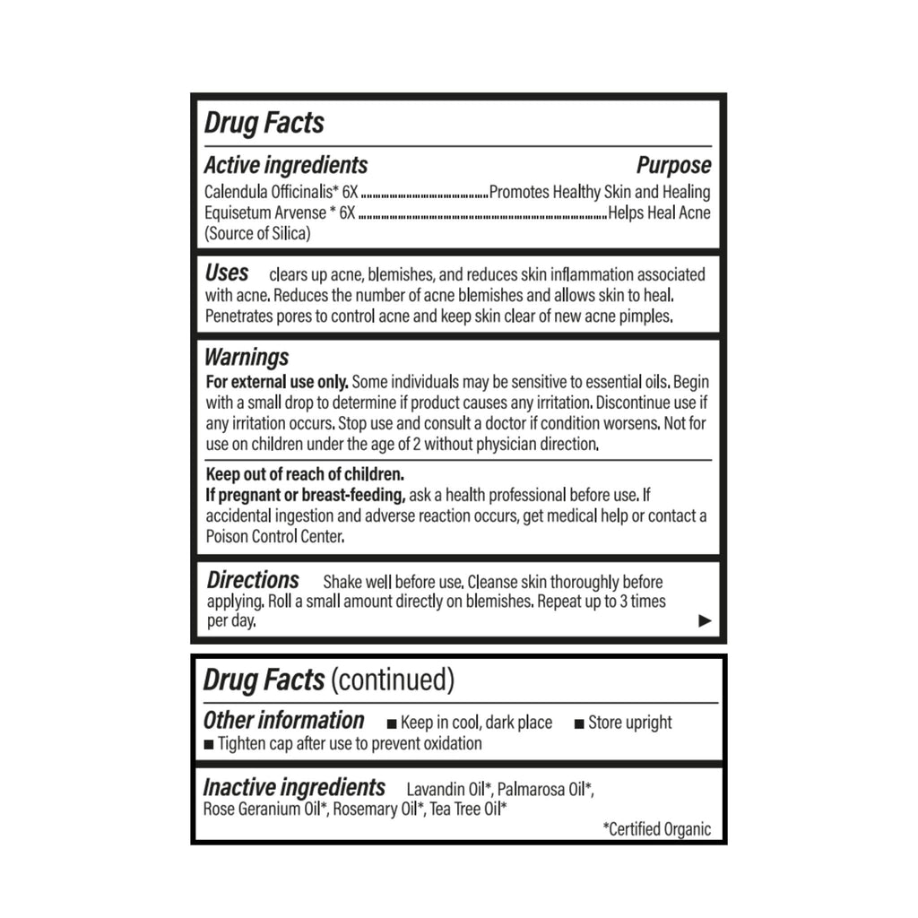 Forces of Nature Acne Treatment – Natural, Organic, Cruelty-Free Rollerball (0.14 oz / 4 ml)