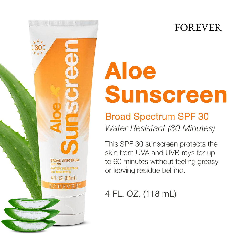 Forever Living Aloe Sunscreen SPF 30 – Broad Spectrum UVA/UVB, Water-Resistant, 4 fl oz