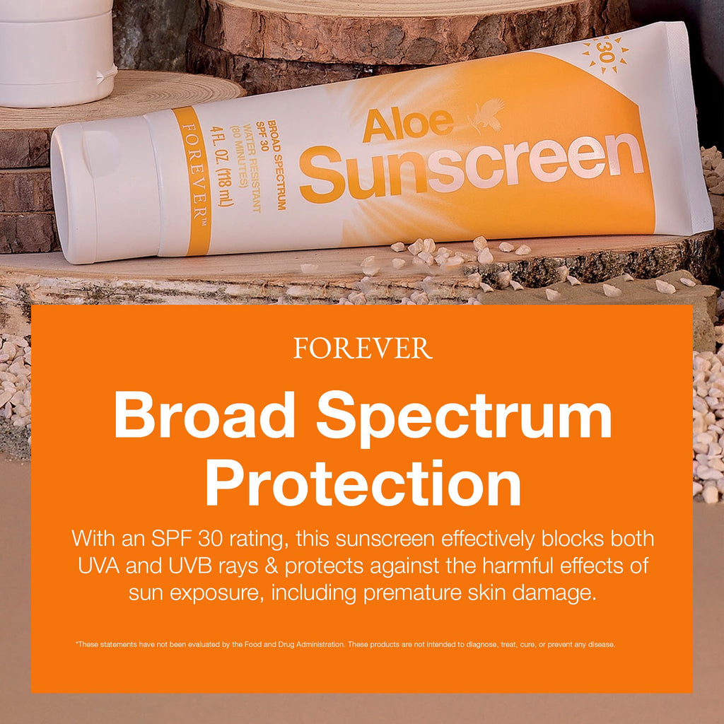 Forever Living Aloe Sunscreen SPF 30 – Broad Spectrum UVA/UVB, Water-Resistant, 4 fl oz