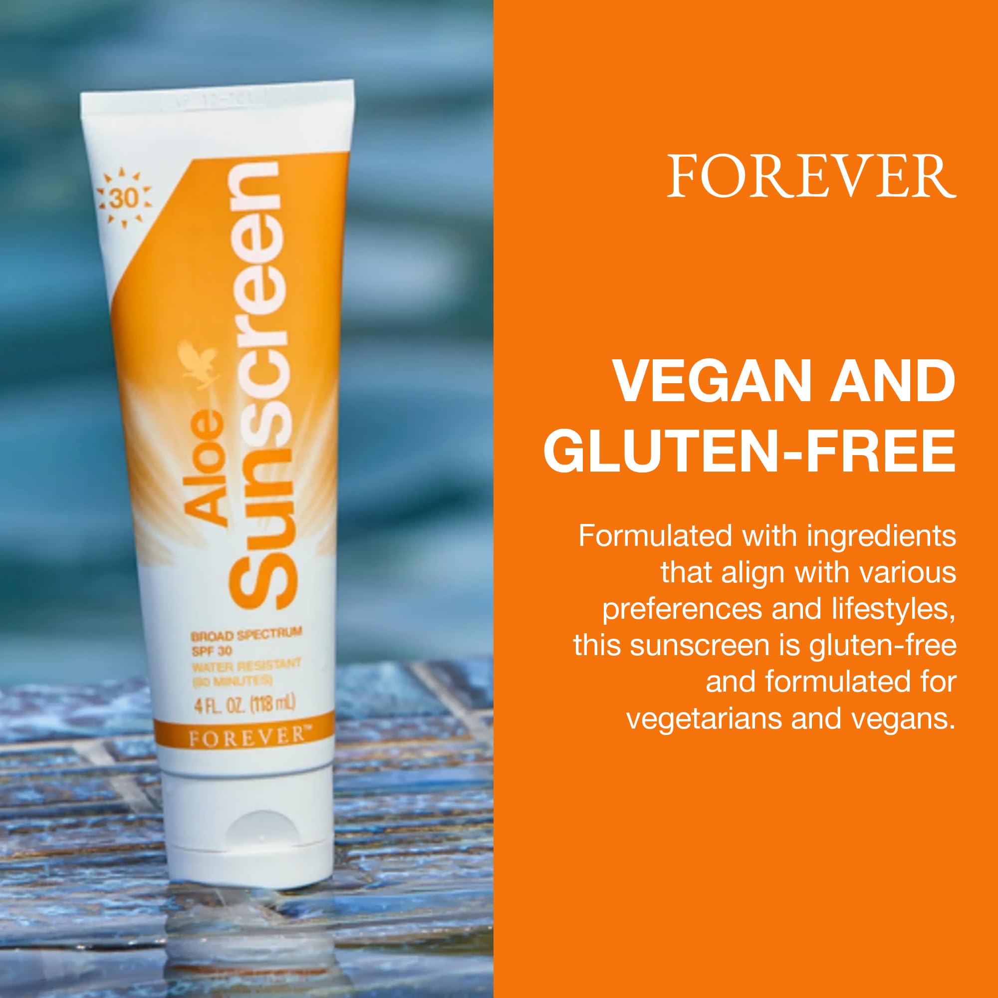 Forever Living Aloe Sunscreen SPF 30 – Broad Spectrum UVA/UVB, Water-Resistant, 4 fl oz