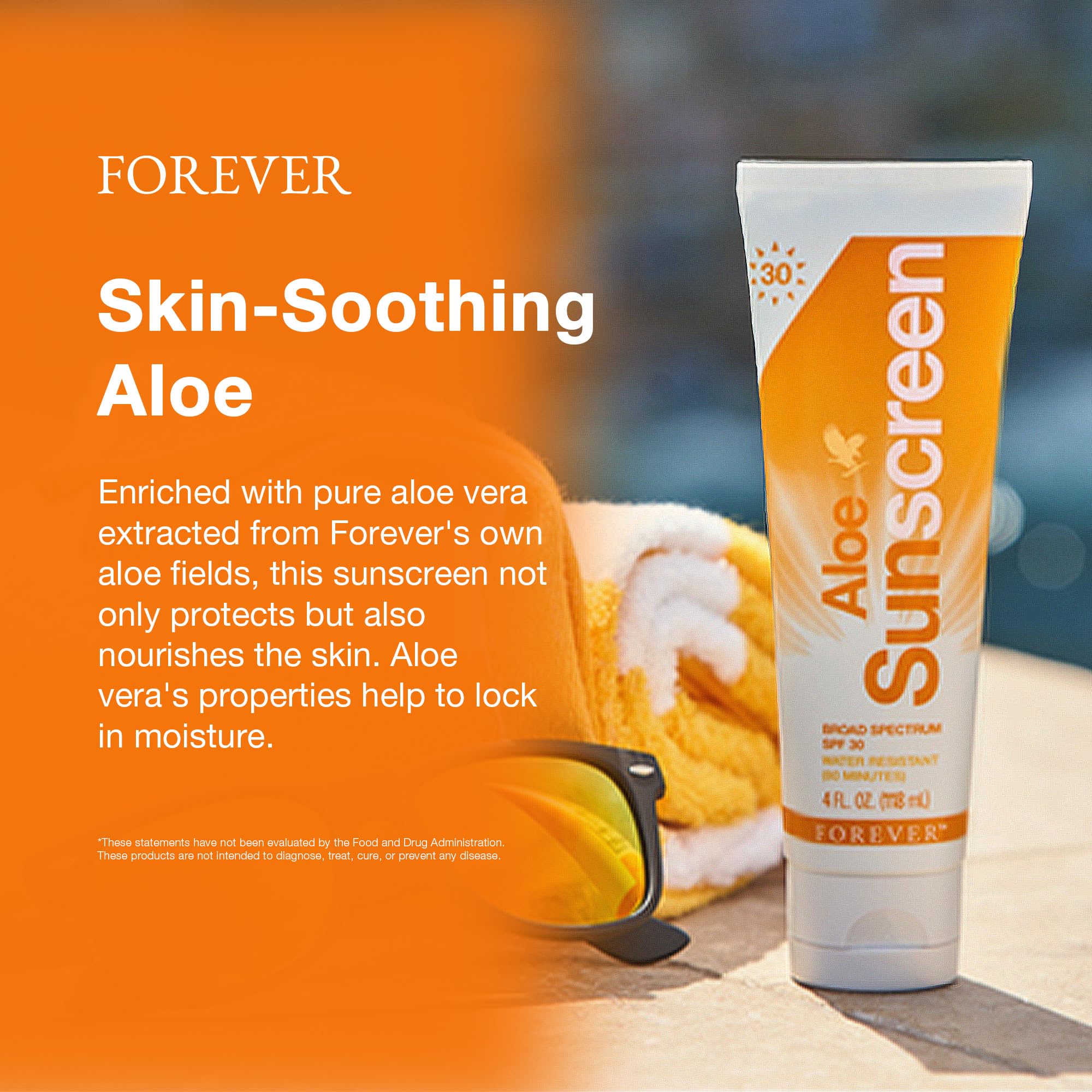 Forever Living Aloe Sunscreen SPF 30 – Broad Spectrum UVA/UVB, Water-Resistant, 4 fl oz